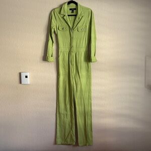 Forever 21 Lime Green Utility Jumpsuit